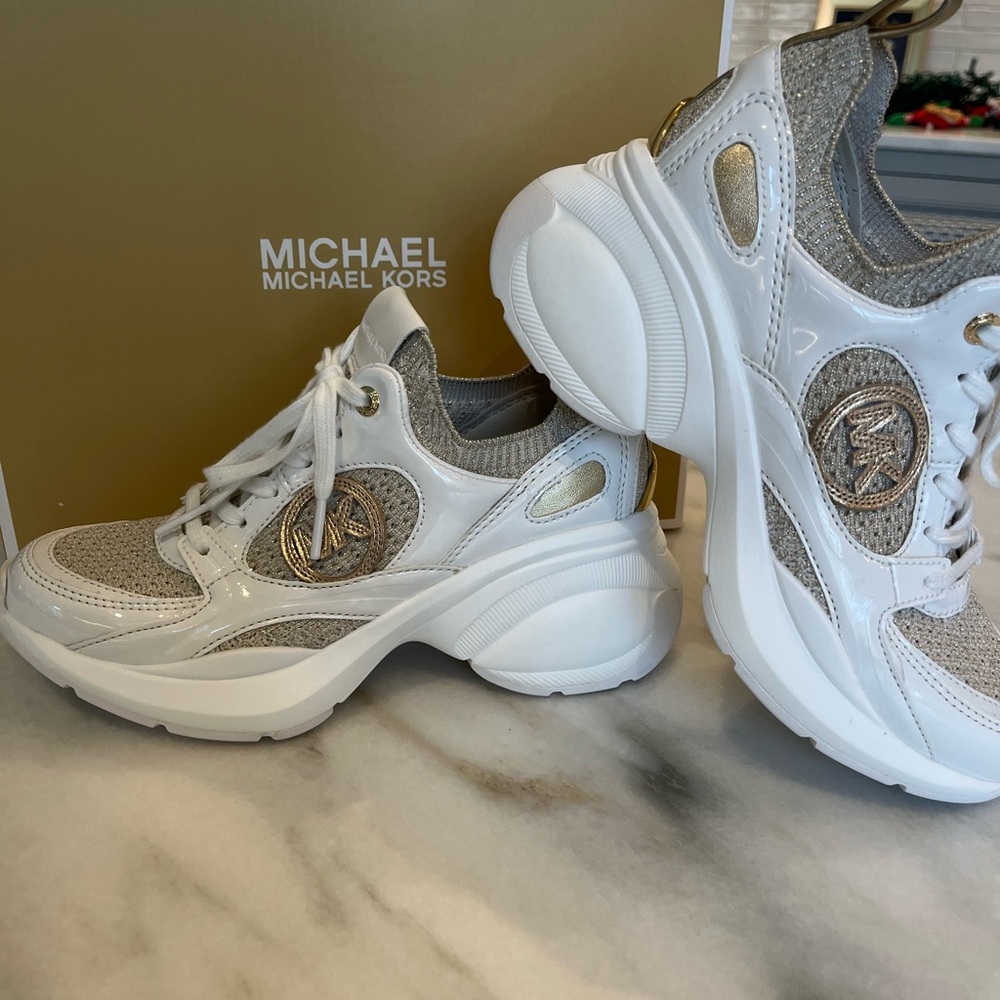 Michael Kors White and Gray Women's Sneakers